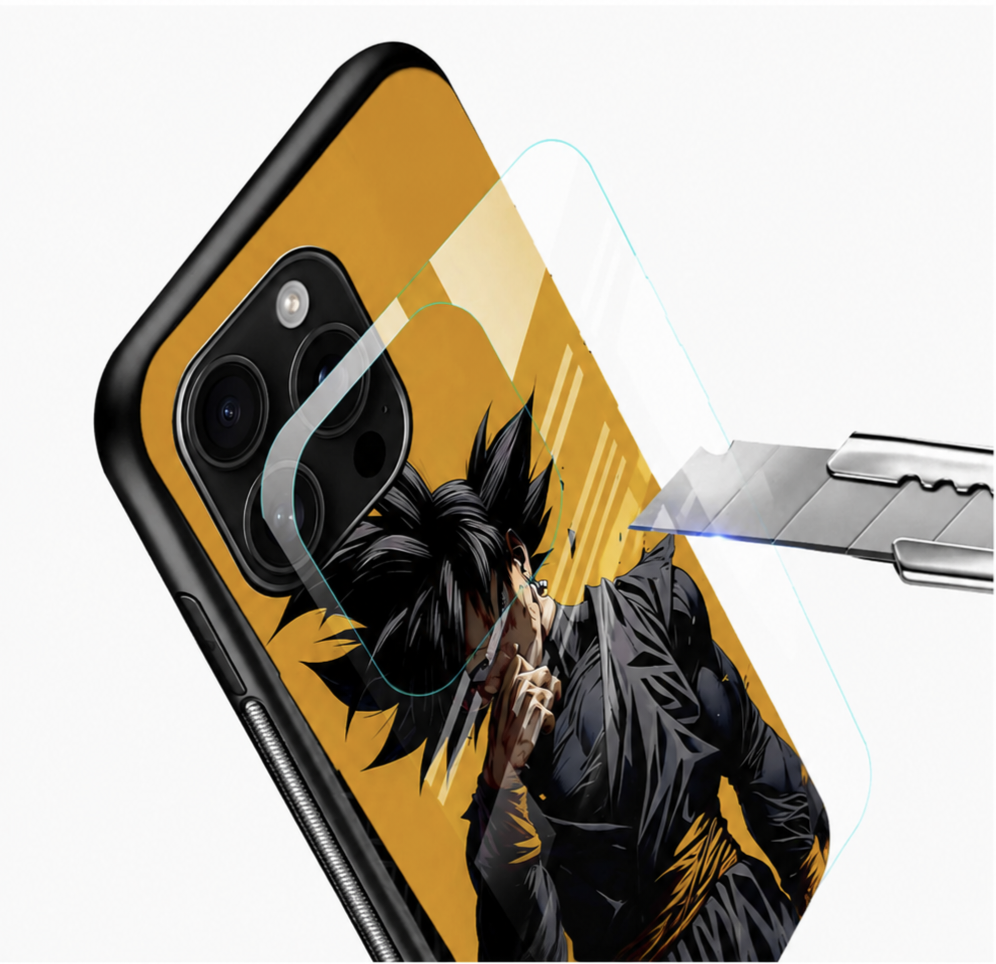 Goku Warrior Glass Mobile Case – Dragon Ball Anime Power Design