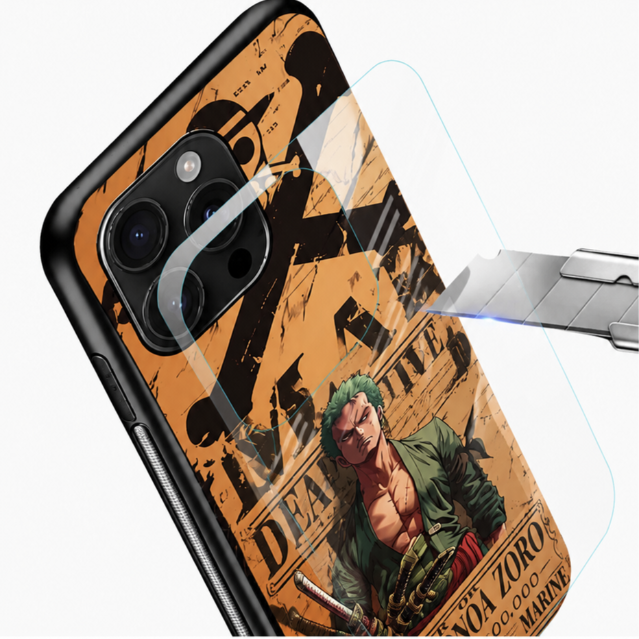 Zoro Wanted Poster Anime Glass Mobile Case