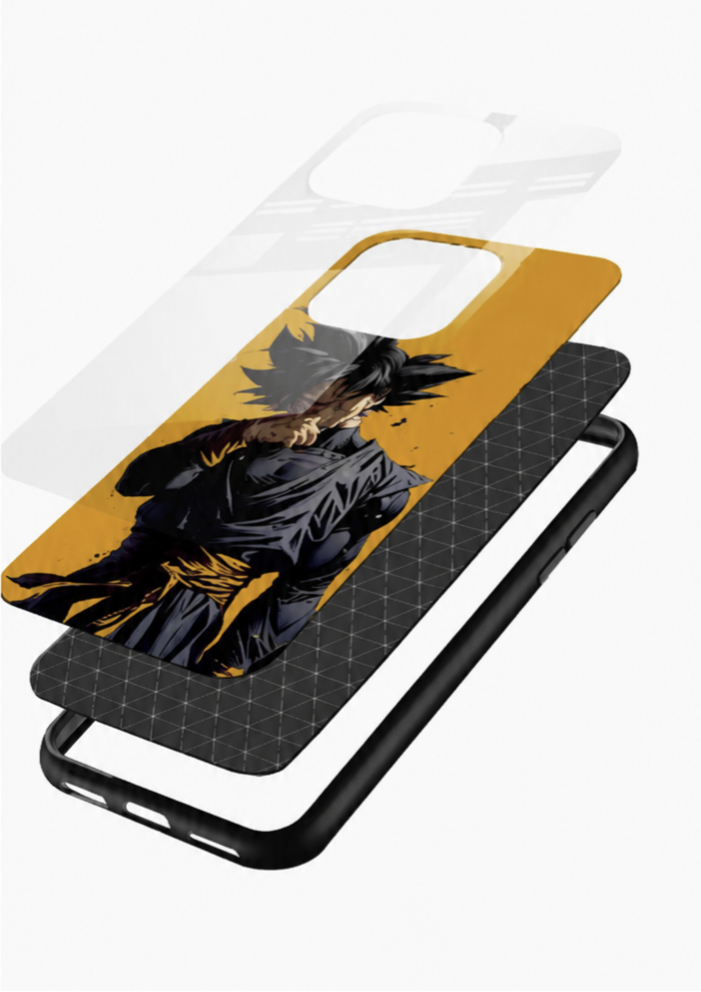 Goku Warrior Glass Mobile Case – Dragon Ball Anime Power Design