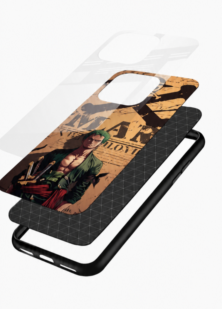 Zoro Wanted Poster Anime Glass Mobile Case