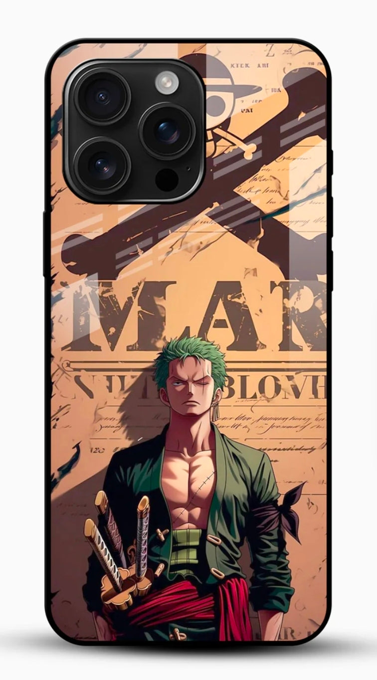 Zoro Wanted Poster Anime Glass Mobile Case